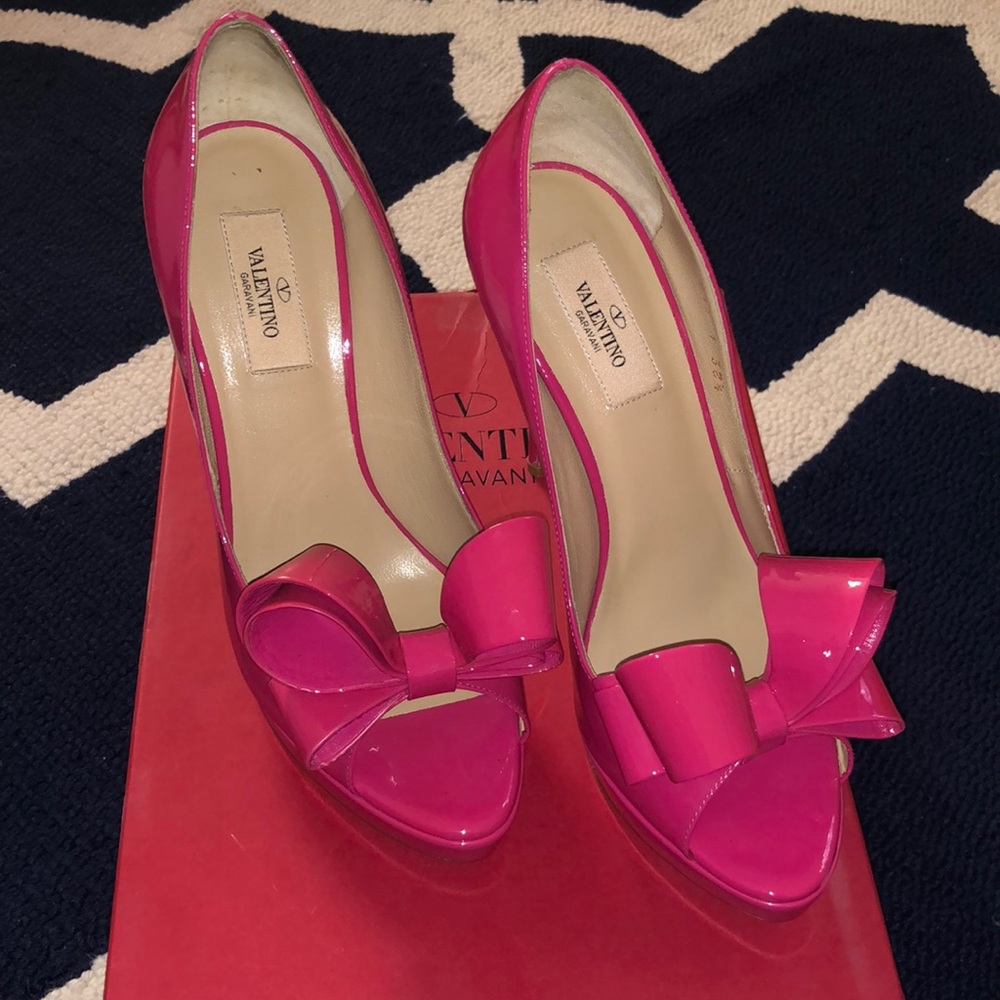 Valentino Peep-toe Platform Pumps - 38.5/Pink (Never Worn; Comes in Box) - Picture 1 of 4